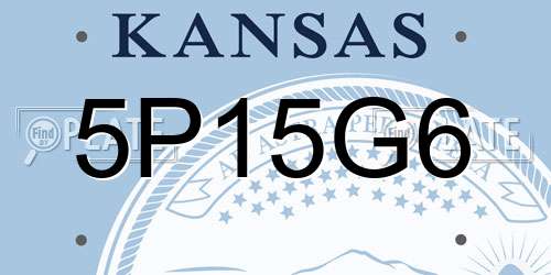 5P15G6 Kansas License Plate