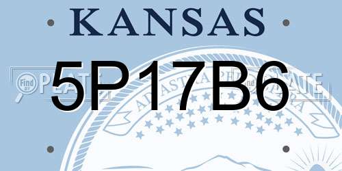 5P17B6 Kansas License Plate