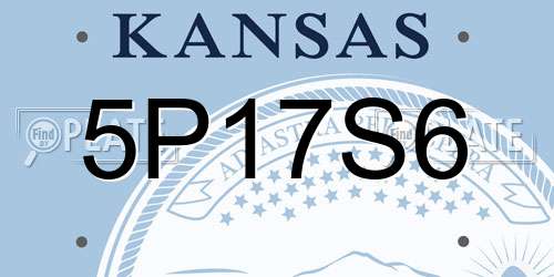 5P17S6 Kansas License Plate