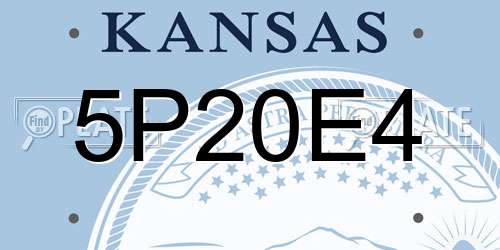 5P20E4 Kansas License Plate