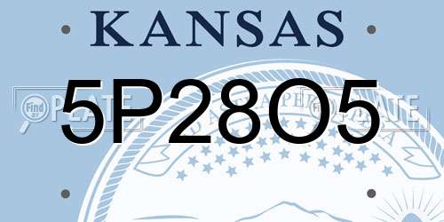 5P28O5 Kansas License Plate
