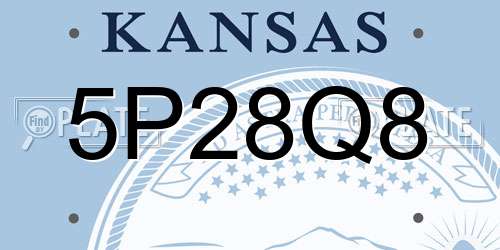 5P28Q8 Kansas License Plate