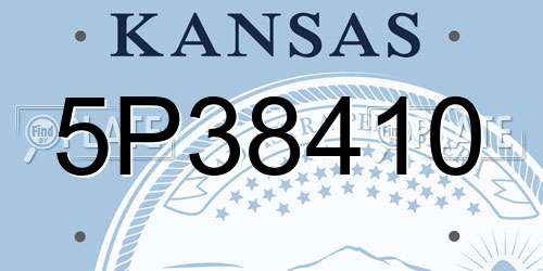 5P38410 Kansas License Plate