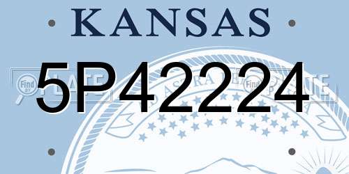 5P42224 Kansas License Plate