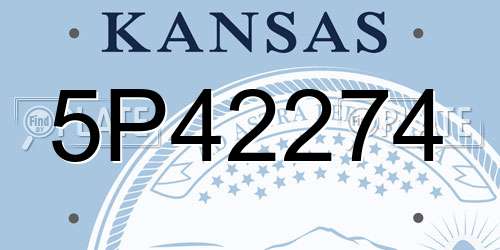 5P42274 Kansas License Plate