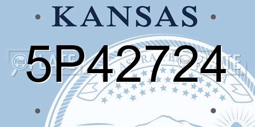 5P42724 Kansas License Plate