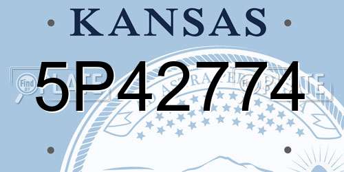 5P42774 Kansas License Plate