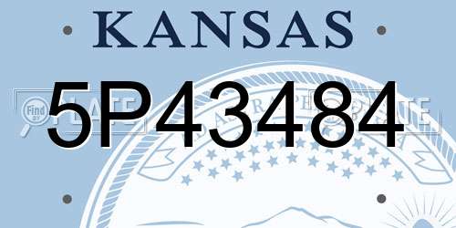 5P43484 Kansas License Plate