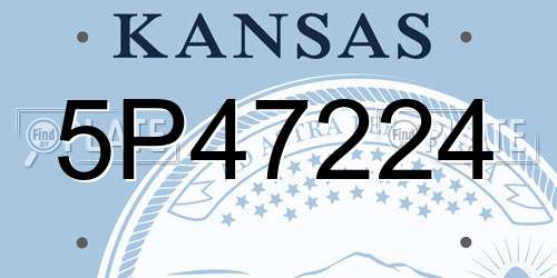 5P47224 Kansas License Plate