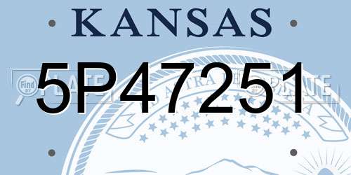 5P47251 Kansas License Plate