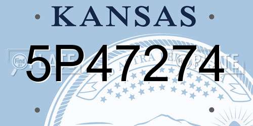 5P47274 Kansas License Plate