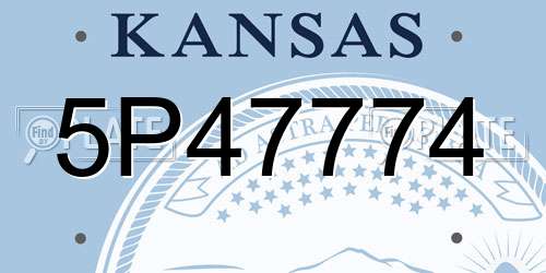 5P47774 Kansas License Plate