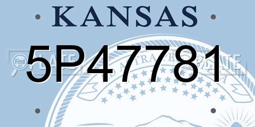 5P47781 Kansas License Plate