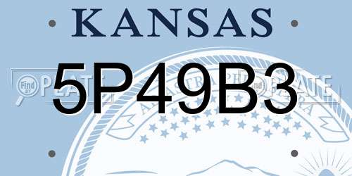 5P49B3 Kansas License Plate