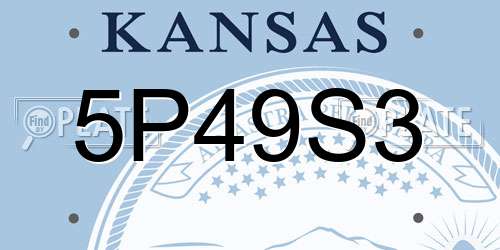 5P49S3 Kansas License Plate