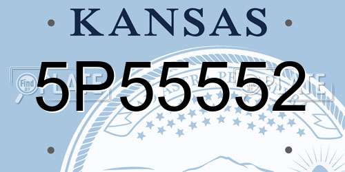 5P55552 Kansas License Plate
