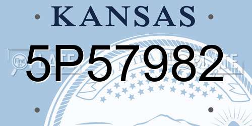5P57982 Kansas License Plate