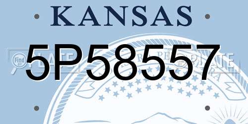 5P58557 Kansas License Plate