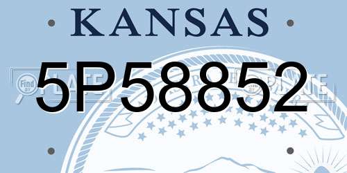 5P58852 Kansas License Plate