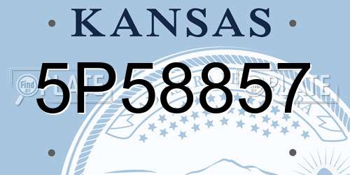 5P58857 Kansas License Plate