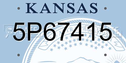 5P67415 Kansas License Plate