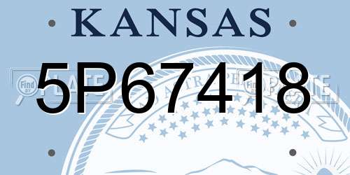 5P67418 Kansas License Plate