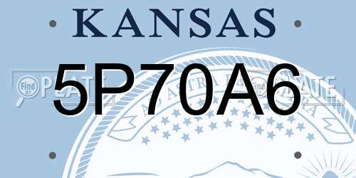 5P70A6 Kansas License Plate