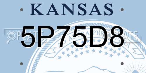 5P75D8 Kansas License Plate