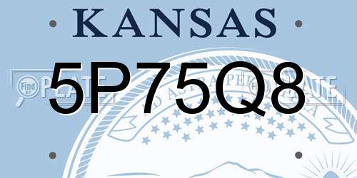5P75Q8 Kansas License Plate