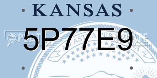 5P77E9 Kansas License Plate