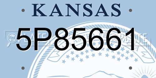 5P85661 Kansas License Plate