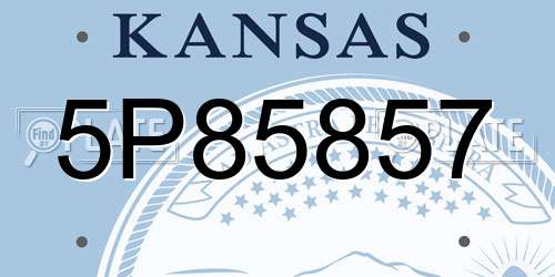 5P85857 Kansas License Plate