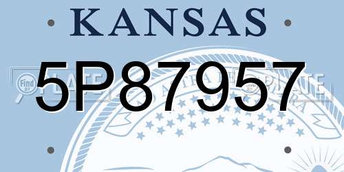 5P87957 Kansas License Plate