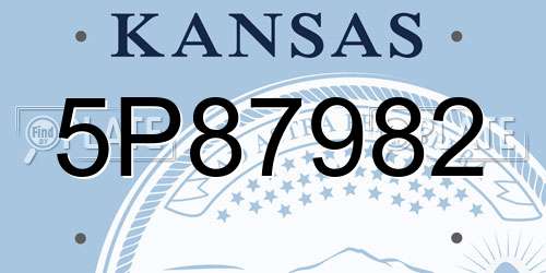 5P87982 Kansas License Plate