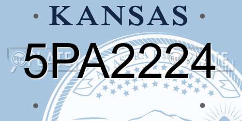 5PA2224 Kansas License Plate