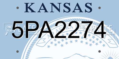 5PA2274 Kansas License Plate