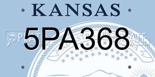 5PA368 Kansas License Plate