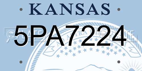 5PA7224 Kansas License Plate