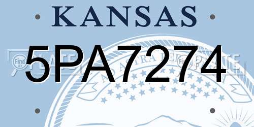 5PA7274 Kansas License Plate