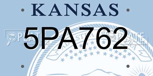 5PA762 Kansas License Plate