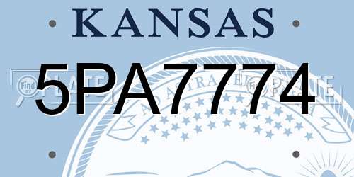 5PA7774 Kansas License Plate