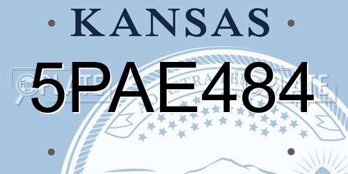 5PAE484 Kansas License Plate
