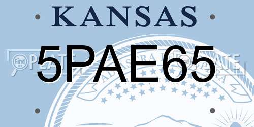 5PAE65 Kansas License Plate