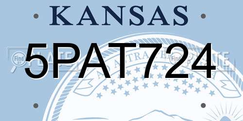 5PAT724 Kansas License Plate