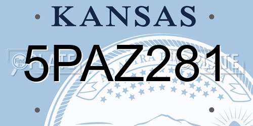5PAZ281 Kansas License Plate