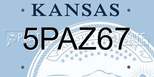 5PAZ67 Kansas License Plate