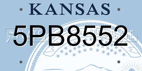 5PB8552 Kansas License Plate