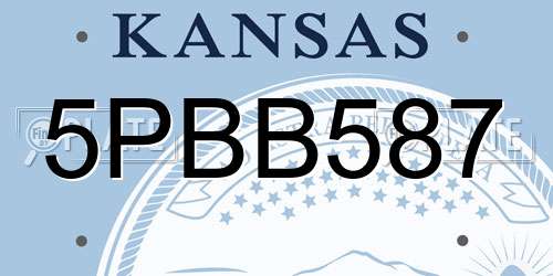 5PBB587 Kansas License Plate