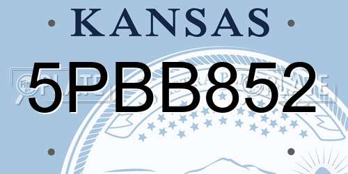 5PBB852 Kansas License Plate