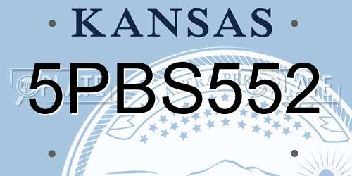 5PBS552 Kansas License Plate
